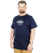 Mode XL Büyük Beden T-Shirt Bis Yaka Vision 22186 Lacivert