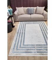 Dijital Kaymaz Yıkanabilir Beyaz Modern Salon Halısı Mutfak Halısı Koridor Halısı Yolluk HLN1616