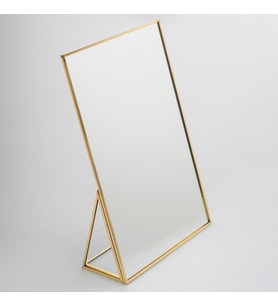 30x20cm Pirinç Gold Masaüstü Makyaj Aynası Dekoratif Yapımı