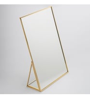 30x20cm Pirinç Gold Masaüstü Makyaj Aynası Dekoratif Yapımı