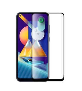 Samsung Galaxy M11 Uyumlu Zore Kenarları Kırılmaya Dayanıklı Cam Ekran Koruyucu (Siyah)
