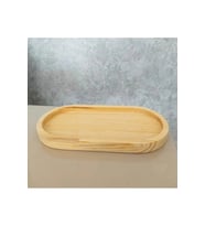 OVAL AÇIK RENK=SADE AHŞAP YAĞDANLIK ALTLIK 25X12.5CM