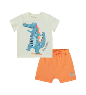 Civil Baby Cute Croco Baskılı 6-18 Ay Takım - Bej