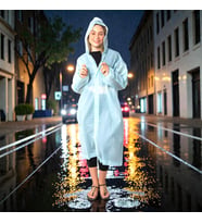 1 ADET YÜKSEK KALİTE BEYAZ YAĞMURLUK KIZ ERKEK YAĞMURLUK ŞAPKALI ÇITÇITLI YAĞMURLUK UNISEX RAIN COAT