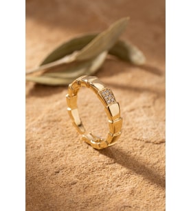 Gold Renk Yılan Model Zirkon Taşlı Kadın Yüzük TJ-BYK4239