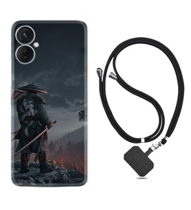 Tecno Spark 9T Kılıf Silikon Boyun Askılı İpli Desenli Silikon Warrior 1653