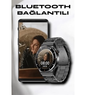 Mey İthalat® Nfc Kablosuz Şarjlı Akıllı Saat Ekg, Nabız & Spor Modları Ile Ios Android Uyumlu
