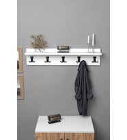 Askılık Duvar Elbise Askılığı Portmanto 80 Cm Krem Düz