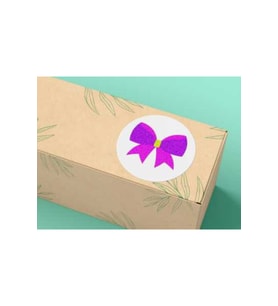 Renkli Fiyonk Etiket Yuvarlak Mat Çıkartma Round Sticker 4 Cm (20 Adet)