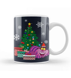 Cheshire Cat Around The Christmas Tree Wonderland Kupa Bardak Porselen