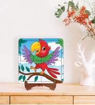 BK Toys Çocuklar İçin 2 si 1 arada Eğitici-Öğretici Ahşap 4 Parça Yapboz Puzzle Çerçeve Model 21