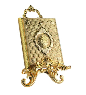 Ayaklı Kuran Kabı Gold