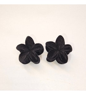 2li Siyah Renk Kadife 3 cm Lotus Çiçeği Mandal Toka