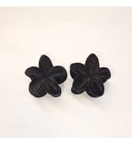 2li Siyah Renk Kadife 3 cm Lotus Çiçeği Mandal Toka