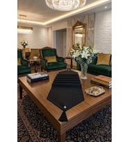 Çizgili Tek Runner, Colber Tek Runner 40x140cm Siyah