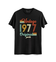 Vintage 1977 Original Parts Siyah Tshirt