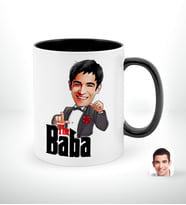 BK Gift Kişiye Özel Babalar Günü Hediyesi Godfather Baba Karikatürlü Siyah Beyaz Kupa Bardak-7