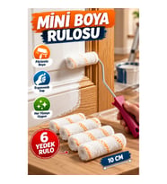 10 cm Mini Boya Rulosu Seti – Ergonomik Saplı ve 6 Yedek Rulolu
