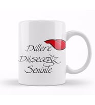 Dillere Düşeceğiz Senin Komik Kupa Bardak Porselen