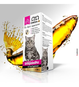Omega Sedpro Kedi Somon Balık Yağı 100 Ml (omega3-6-9 /vit E) (Beyaz)