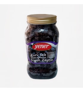 Siyah Kuru Sele (Kıvırcık) Yener Zeytin 900 gr Doğal Fermante