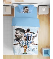 Messi 3D Dijital Baskılı Tek Kişilik Nevresim Takımı
