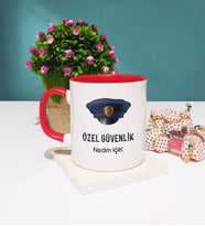 Özel Güvenlik Tasarımlı Kişiye Özel Güvenlik Kupa Bardak Kırmızı