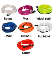 Araç Araba İçi Torpido Ledi Renkli İp Neon İp Led  2.50cm (Kırmızı)