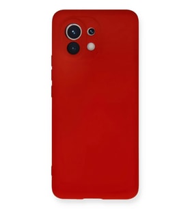 Newface Xiaomi Mi 11 Kılıf Nano içi Kadife Silikon - Kırmızı