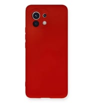 Newface Xiaomi Mi 11 Kılıf Nano içi Kadife Silikon - Kırmızı