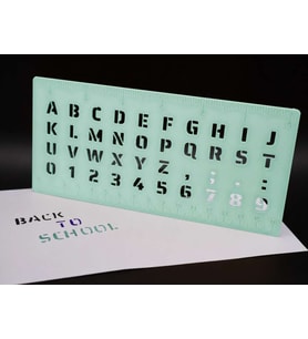 3D Baskı Alfabe, Rakam ve Cetvel Şablonu - Yazı Çizim Kalıbı - Mint