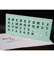 3D Baskı Alfabe, Rakam ve Cetvel Şablonu - Yazı Çizim Kalıbı - Mint