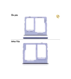Samsung Galaxy A32 5G Sim İç Yuvası Çiftli ile Uyumlu Mor Çiftli sim yuvası ikili sim tepsisi çiftli sim aparatı dual sim çekmecesi