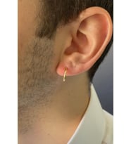 14 Ayar Altın Erkek İnce Halka Küpe (Gold)