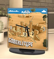 Göbeklitepe Tasarımlı Masa Saati