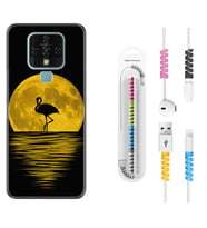Tecno Camon 16 18P Pova 3 Pova Neo Kılıf Kablo Koruma Spiral Silikon Ay ve Flamingo 1775