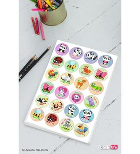 Minnoş Hayvanlar Ödev Etiket Sticker Emoji Öğretmen  Etiketleri 210  Adet