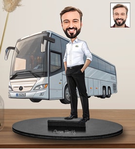 Kişiye Özel Otobüs Şoförü  Tasarımlı  Karikatür Biblo 276