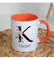 Kişiye Özel K Baş Harf ve İsimli Kupa Bardak