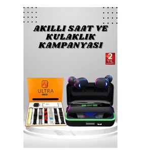 Mey İthalat® Yeni Nesil Akıllı Saat ve Bluetooth Kulaklık Kampanyası Android Ve İOS Uyumlu Uyku ve S