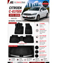 CİTROEN C-ELYESEE 2012-2026 Araca Özel 3D Paspas + 3D Bagaj Havuzu