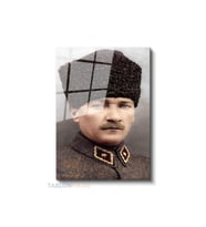 Dikey Cam Tablo Salon Duvar Tablosu Dikey Cam Ataturk Portre Renkli Yeni Ev Hediyesi Ofis Tablosu