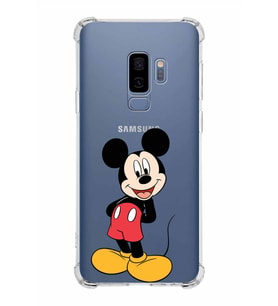 Samsung Galaxy S9 Plus  Köşe Korumalı Antişok Kapak Mickey Mouse Tasarımlı Şeffaf  Kılıf