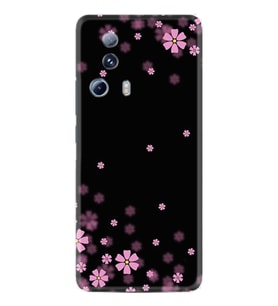Xiaomi Mi 13 Lite Kılıf Resimli Desenli Baskılı Silikon Black flowers 1391