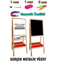 Çocuklar İçin Şık Metal Yüzeyli Yarım Abaküslü Yazı Tahtası