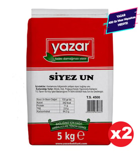 Yazar Taş Değirmende Öğütülmüş Siyez Unu 5 Kg x 2 Paket