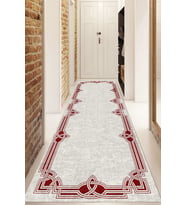 Dijital Baskılı Kaymaz Taban Yıkanabilir Modern Yolluk Ve Koridor Halısı NDU-HT-234 (Bordo)