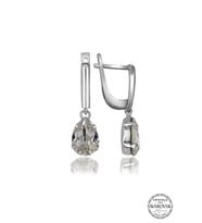 Swarovski Crystal Kadın Beyaz Tırnaklı Damla Gümüş Küpe