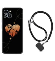 Reeder S23 Max Pro Kılıf Silikon Boyun Askılı İpli Desenli Silikon Plane Heart 1721