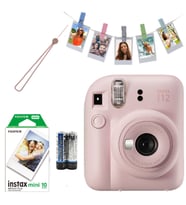 Fujifilm İnstax Mini 12 Fotoğraf Makinesi+Askı+pil+10'lu film+Mandal pembe